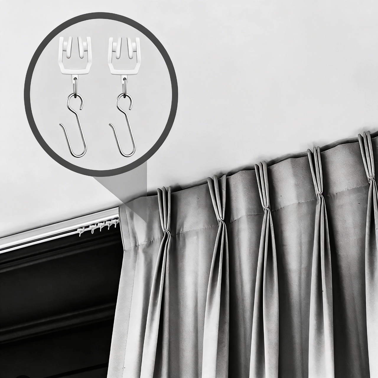 Plitz francés o pastelón francés para gancho en cortina con riel