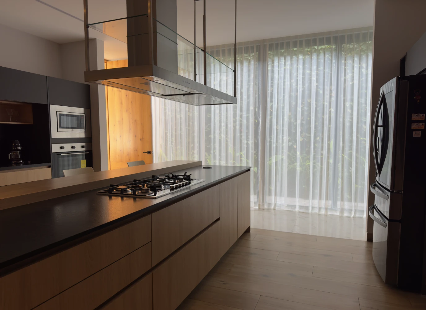 Cortinas blancas transparentes para cocina