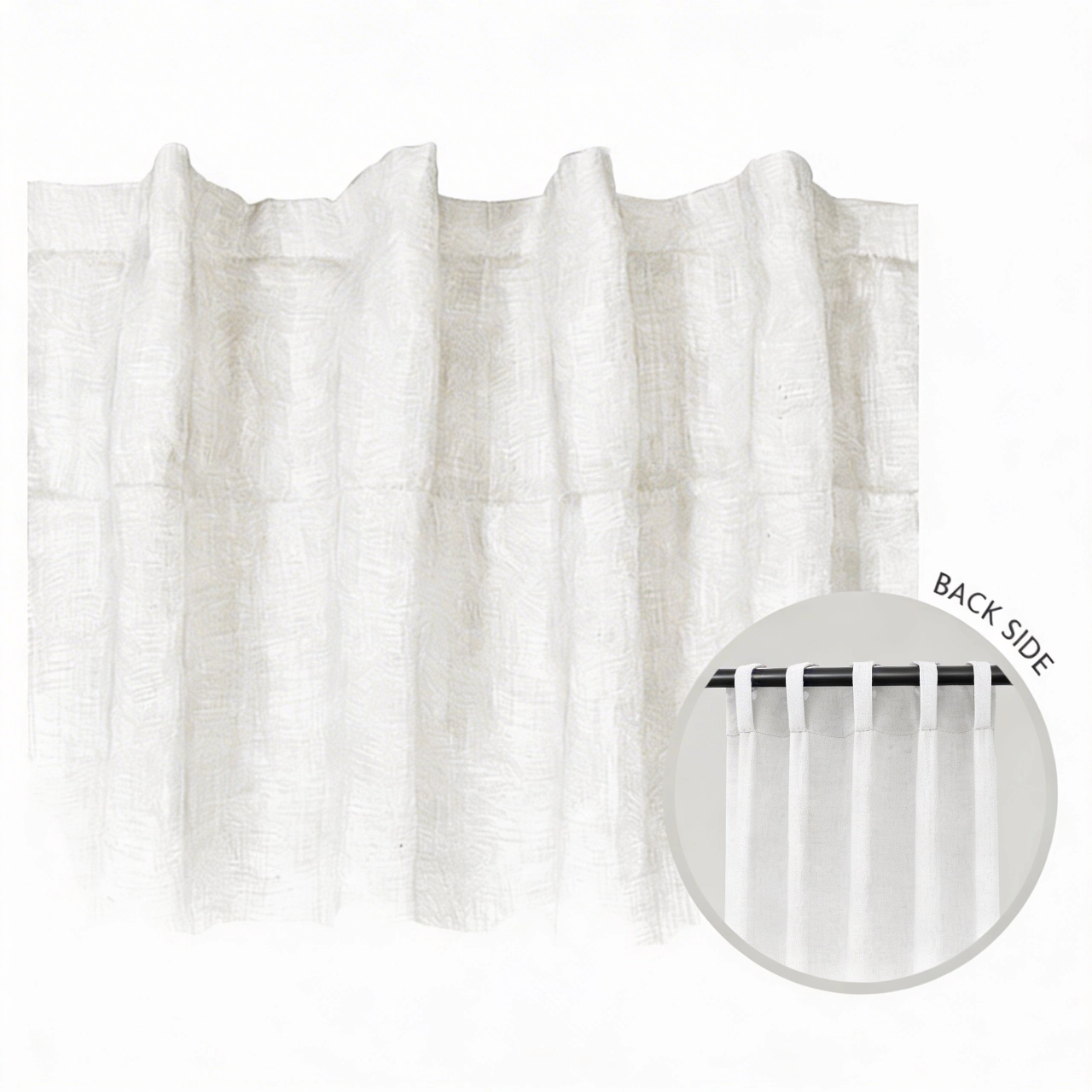 Estilo de confección o pliegue para cortina back tab o presillas ocultas.
