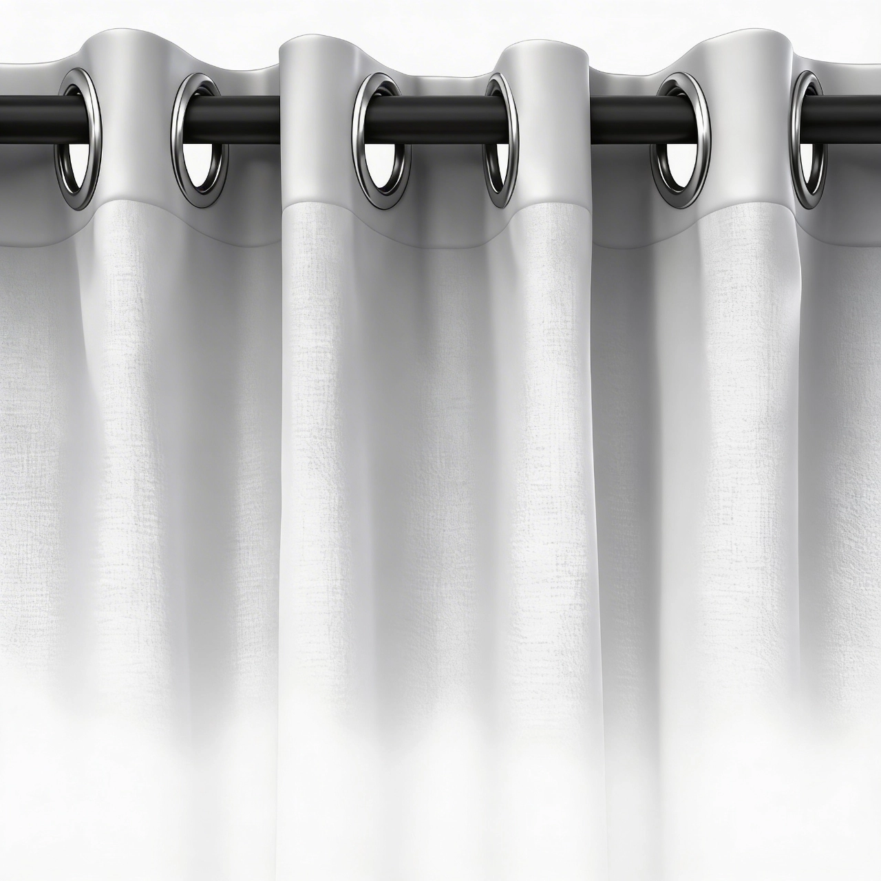 Estilo de confección o pliegue para cortina con ojillos (grommet) instalada en tubo