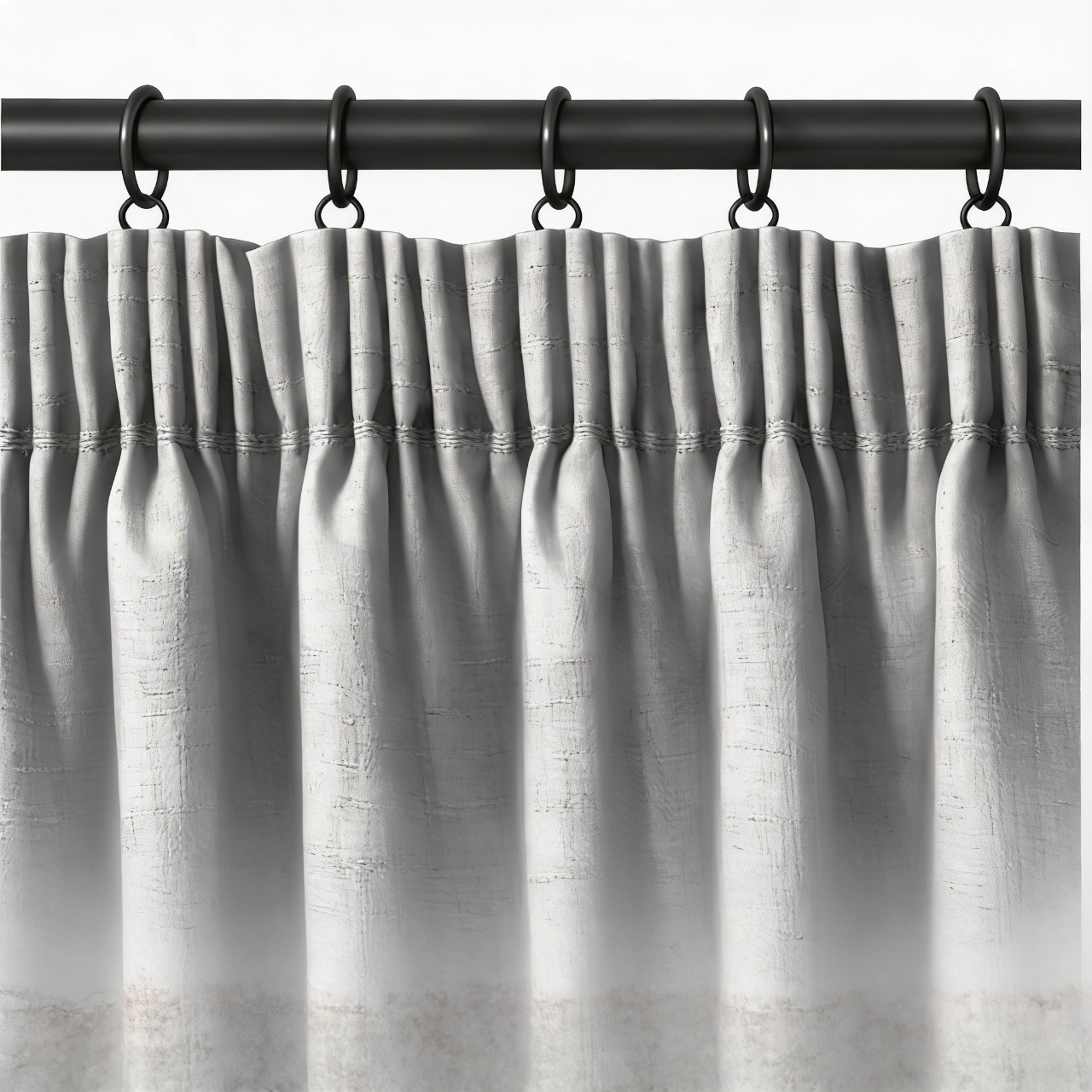 Plisado tipo lápiz (Pencil pleat) en cortinas o visillos para riel