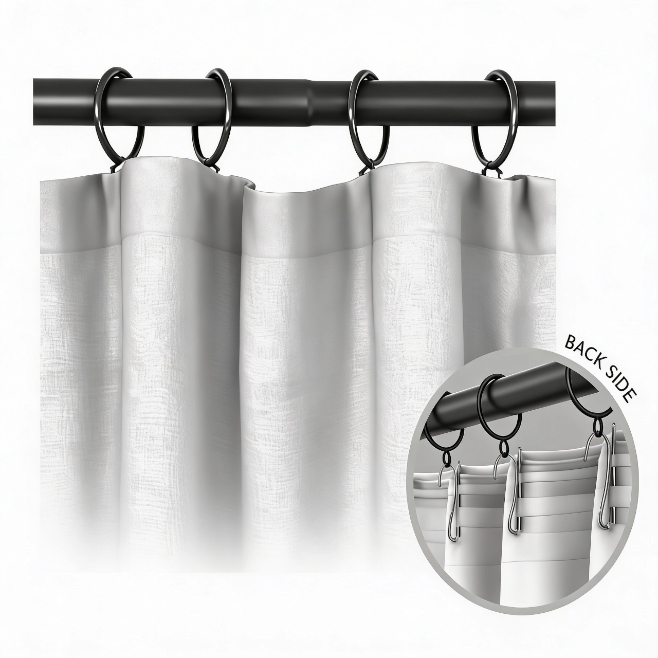 Estilo de confección o pliegue para cortina flat panel o de cabezal liso.