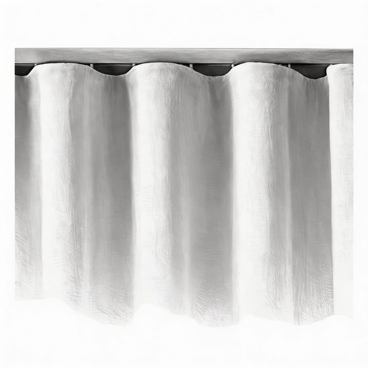 Cortina con Ripple Fold u onda perfecta instalada en riel