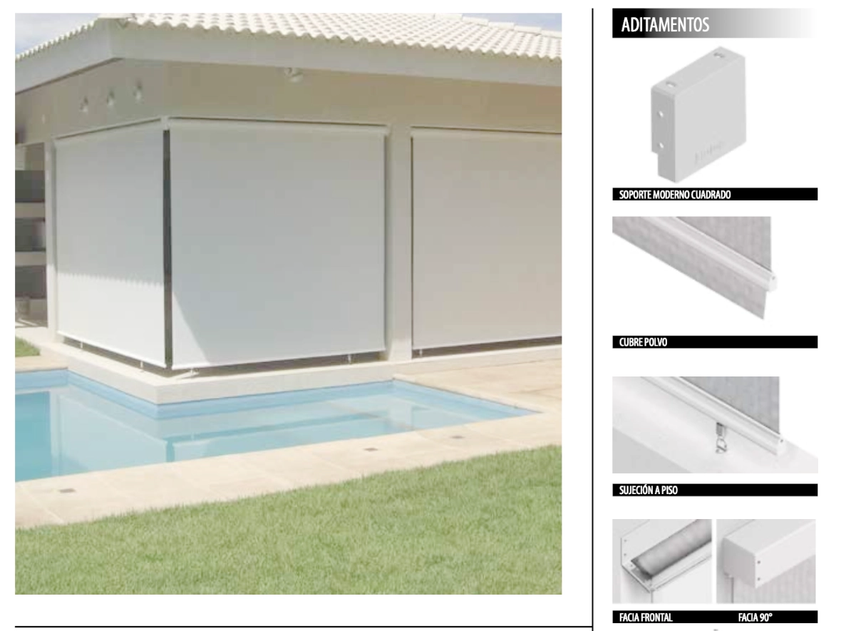 Materiales y automatización en toldos: telas, vinil tipo ventana, guías y pérgolas